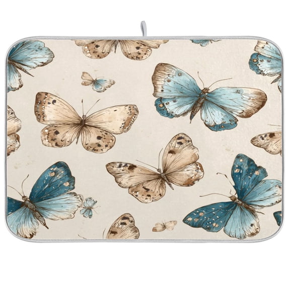 Kitchen Drying Mat Kitchen Drying Pad 16x18In Drying Dish Mat Dish Drying Mats Kitchen Countertop Multi-Function Drain Drying Mat Gorgeous Butterfly Art Print