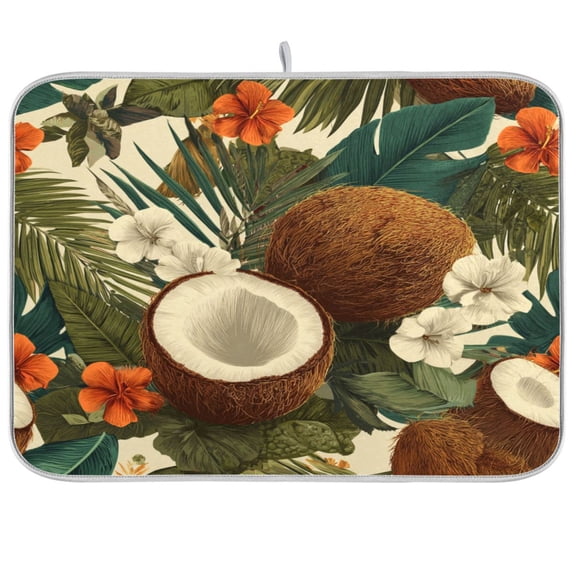 Kitchen Drying Mat Kitchen Drying Pad 16x18In Drying Dish Mat Dish Drying Mats Kitchen Countertop Multi-Function Drain Drying Mat Gray Coconut