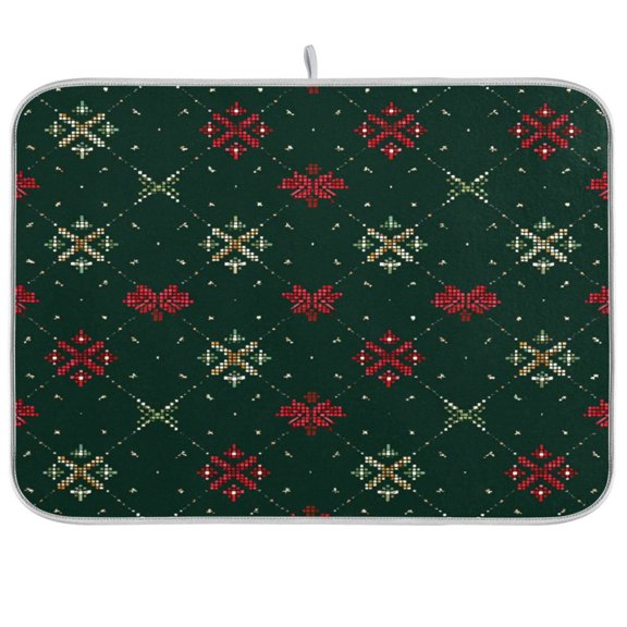 Kitchen Drying Mat Kitchen Drying Pad 16x18In Drying Dish Mat Dish Drying Mats Kitchen Countertop Multi-Function Drain Drying Mat Green and Red