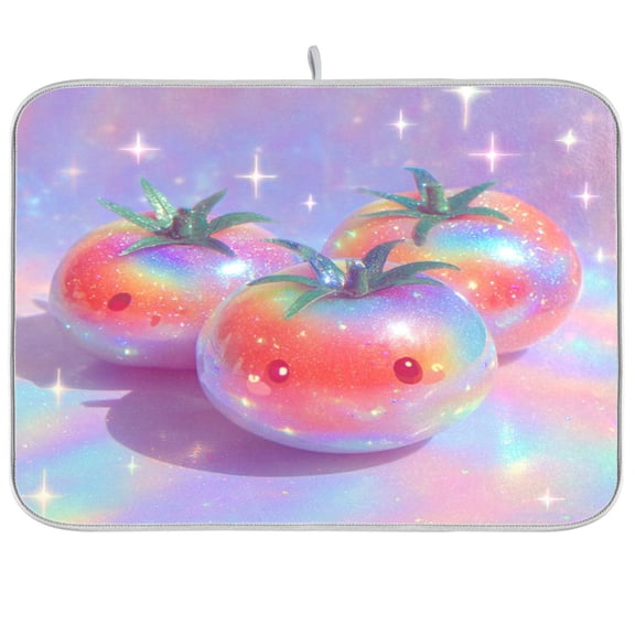 Kitchen Drying Mat Kitchen Drying Pad 16x18In Drying Dish Mat Dish Drying Mats Kitchen Countertop Multi-Function Drain Drying Mat Little Tomatoes