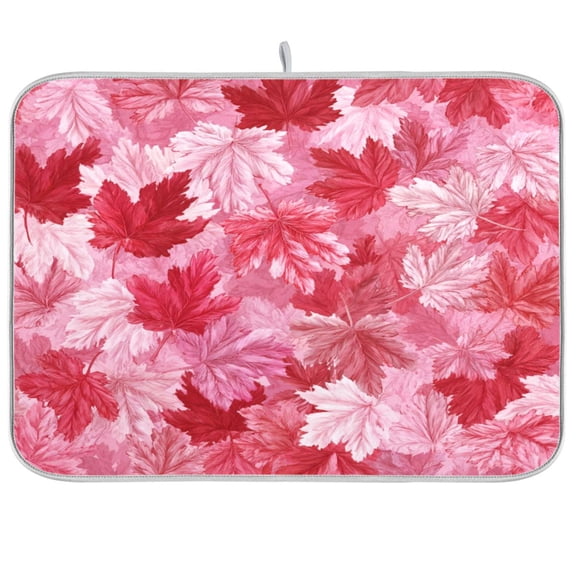 Kitchen Drying Mat Kitchen Drying Pad 16x18In Drying Dish Mat Dish Drying Mats Kitchen Countertop Multi-Function Drain Drying Mat Maple Leaf