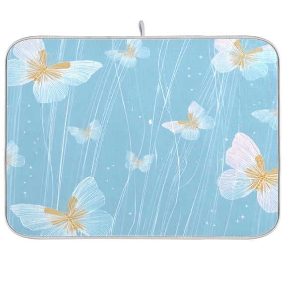 Kitchen Drying Mat Kitchen Drying Pad 16x18In Drying Dish Mat Dish Drying Mats Kitchen Countertop Multi-Function Drain Drying Mat Modern Minimalist Butterfly