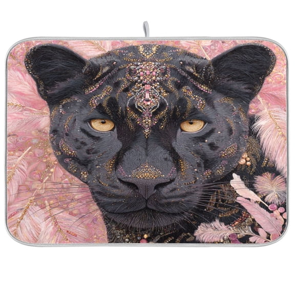 Kitchen Drying Mat Kitchen Drying Pad 16x18In Drying Dish Mat Dish Drying Mats Kitchen Countertop Multi-Function Drain Drying Mat Panther