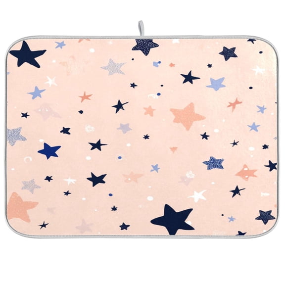 Kitchen Drying Mat Kitchen Drying Pad 16x18In Drying Dish Mat Dish Drying Mats Kitchen Countertop Multi-Function Drain Drying Mat Pattern Of Stars