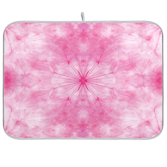Kitchen Drying Mat Kitchen Drying Pad 16x18In Drying Dish Mat Dish Drying Mats Kitchen Countertop Multi-Function Drain Drying Mat Pink Dandelion