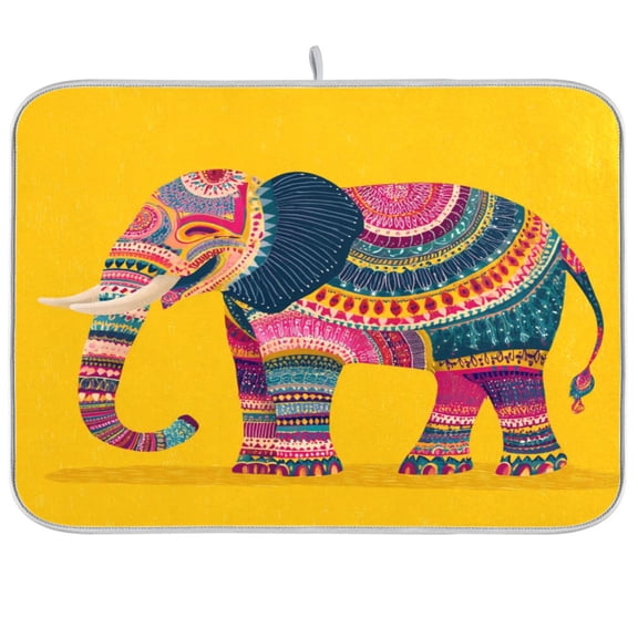 Kitchen Drying Mat Kitchen Drying Pad 16x18In Drying Dish Mat Dish Drying Mats Kitchen Countertop Multi-Function Drain Drying Mat Pink Elephant