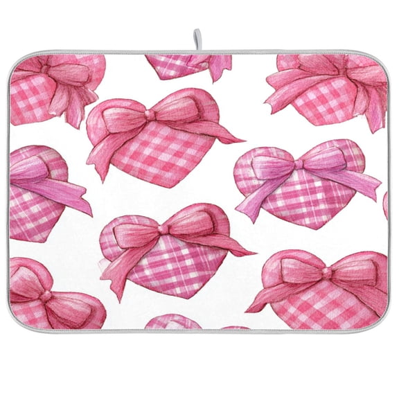 Kitchen Drying Mat Kitchen Drying Pad 16x18In Drying Dish Mat Dish Drying Mats Kitchen Countertop Multi-Function Drain Drying Mat Pink Heart Beautiful