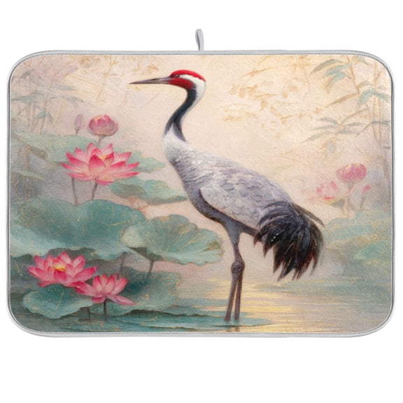 Kitchen Drying Mat Kitchen Drying Pad 16x18In Drying Dish Mat Dish Drying Mats Kitchen Countertop Multi-Function Drain Drying Mat Poised Crane Water