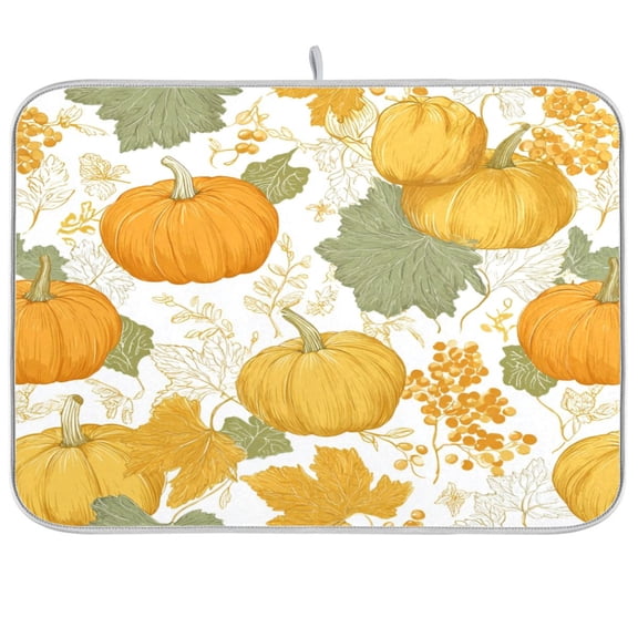 Kitchen Drying Mat Kitchen Drying Pad 16x18In Drying Dish Mat Dish Drying Mats Kitchen Countertop Multi-Function Drain Drying Mat Pumpkin Beautiful