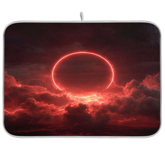 Kitchen Drying Mat Kitchen Drying Pad 16x18In Drying Dish Mat Dish Drying Mats Kitchen Countertop Multi-Function Drain Drying Mat Red Sun