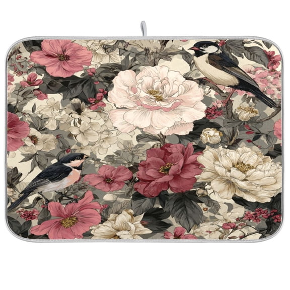 Kitchen Drying Mat Kitchen Drying Pad 16x18In Drying Dish Mat Dish Drying Mats Kitchen Countertop Multi-Function Drain Drying Mat Rose Cute