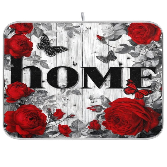 Kitchen Drying Mat Kitchen Drying Pad 16x18In Drying Dish Mat Dish Drying Mats Kitchen Countertop Multi-Function Drain Drying Mat Roses and Home