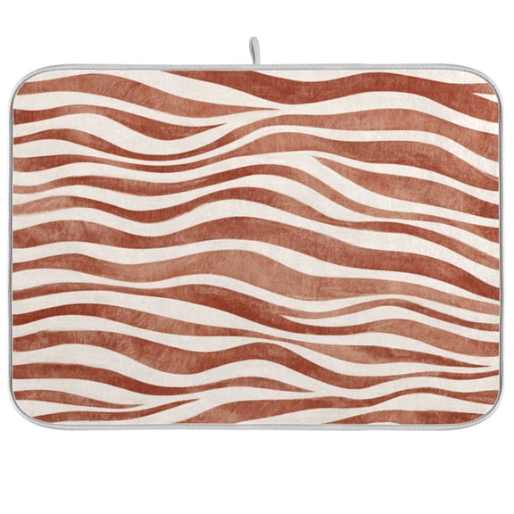 Kitchen Drying Mat Kitchen Drying Pad 16x18In Drying Dish Mat Dish Drying Mats Kitchen Countertop Multi-Function Drain Drying Mat Sand Dunes Earthy Stripes