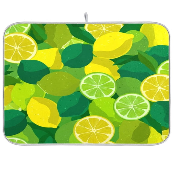 Kitchen Drying Mat Kitchen Drying Pad 16x18In Drying Dish Mat Dish Drying Mats Kitchen Countertop Multi-Function Drain Drying Mat Seamless Lemon