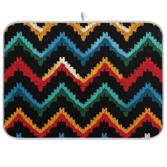 Kitchen Drying Mat Kitchen Drying Pad 16x18In Drying Dish Mat Dish Drying Mats Kitchen Countertop Multi-Function Drain Drying Mat Seamless Pattern Colorful