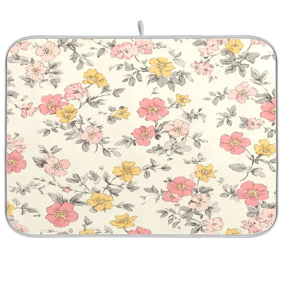 Kitchen Drying Mat Kitchen Drying Pad 16x18In Drying Dish Mat Dish Drying Mats Kitchen Countertop Multi-Function Drain Drying Mat Small Floral Various Shades