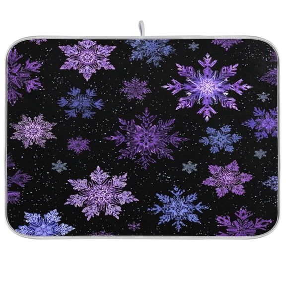 Kitchen Drying Mat Kitchen Drying Pad 16x18In Drying Dish Mat Dish Drying Mats Kitchen Countertop Multi-Function Drain Drying Mat Snowflakes