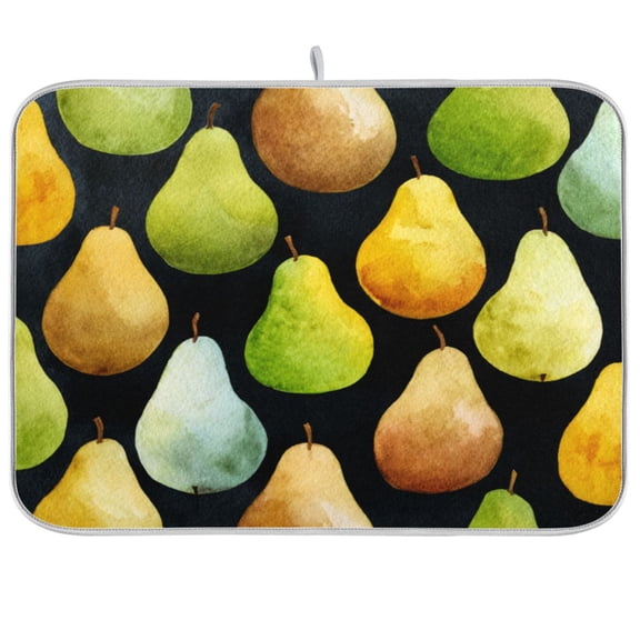 Kitchen Drying Mat Kitchen Drying Pad 16x18In Drying Dish Mat Dish Drying Mats Kitchen Countertop Multi-Function Drain Drying Mat Stylish Pear Pattern Watercolor