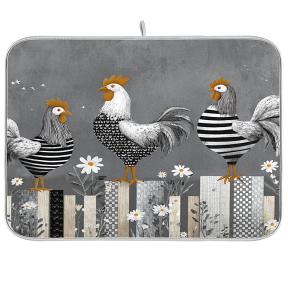 Kitchen Drying Mat Kitchen Drying Pad 16x18In Drying Dish Mat Dish Drying Mats Kitchen Countertop Multi-Function Drain Drying Mat The Gray Chickens