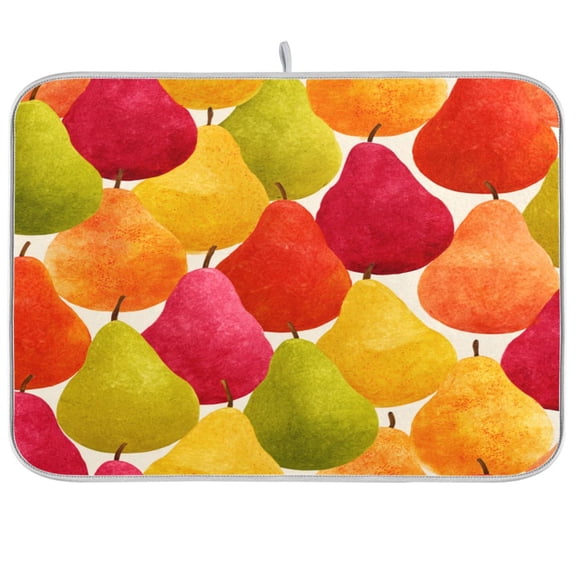 Kitchen Drying Mat Kitchen Drying Pad 16x18In Drying Dish Mat Dish Drying Mats Kitchen Countertop Multi-Function Drain Drying Mat Vibrant Fruit Mix Tones