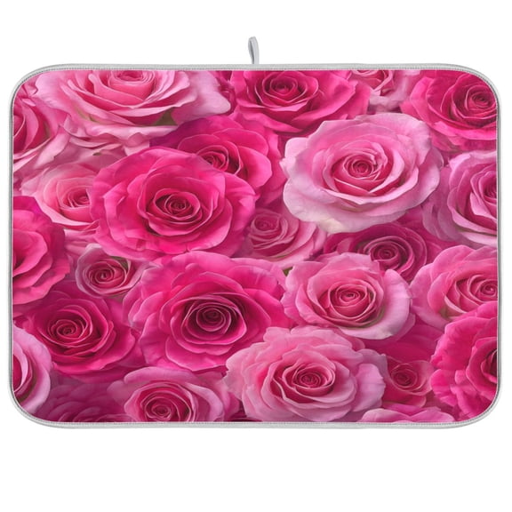 Kitchen Drying Mat Kitchen Drying Pad 16x18In Drying Dish Mat Dish Drying Mats Kitchen Countertop Multi-Function Drain Drying Mat Vibrant Roses