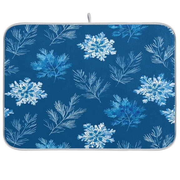 Kitchen Drying Mat Kitchen Drying Pad 16x18In Drying Dish Mat Dish Drying Mats Kitchen Countertop Multi-Function Drain Drying Mat Warm Beautiful Snowflakes