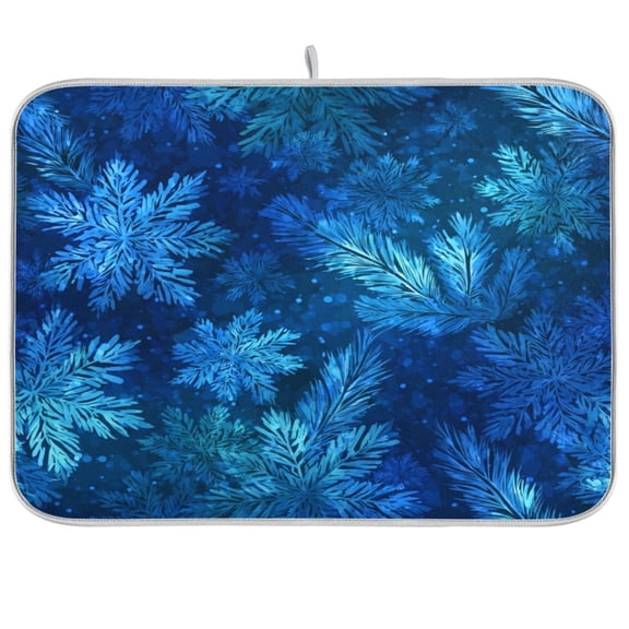 Kitchen Drying Mat Kitchen Drying Pad 16x18In Drying Dish Mat Dish Drying Mats Kitchen Countertop Multi-Function Drain Drying Mat Warm Snowflakes