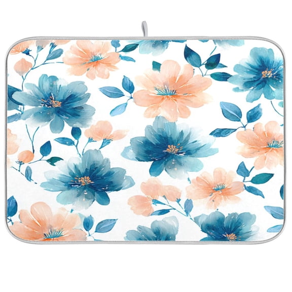 Kitchen Drying Mat Kitchen Drying Pad 16x18In Drying Dish Mat Dish Drying Mats Kitchen Countertop Multi-Function Drain Drying Mat Watercolor Flowers
