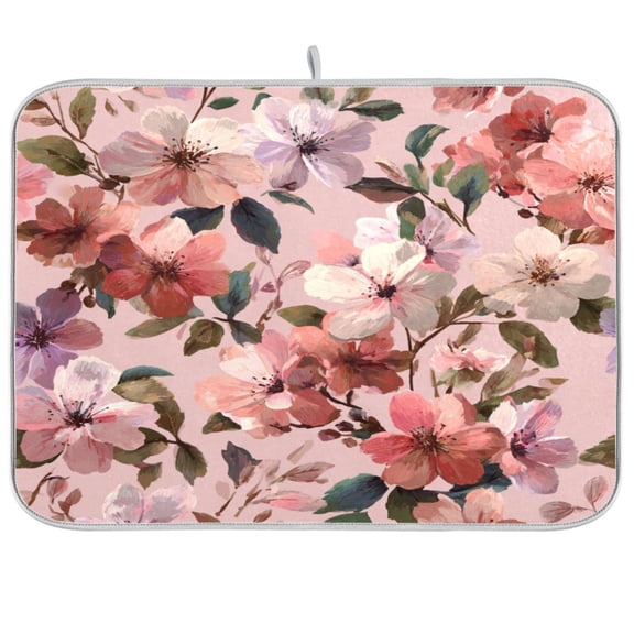 Kitchen Drying Mat Kitchen Drying Pad 16x18In Drying Dish Mat Dish Drying Mats Kitchen Countertop Multi-Function Drain Drying Mat Watercolor Flowers Beautiful
