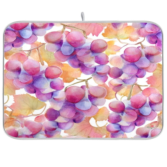 Kitchen Drying Mat Kitchen Drying Pad 16x18In Drying Dish Mat Dish Drying Mats Kitchen Countertop Multi-Function Drain Drying Mat Watercolor Purple Berry Tones