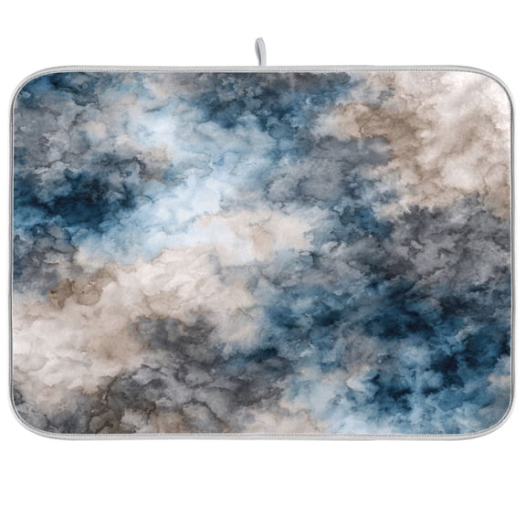 Kitchen Drying Mat Kitchen Drying Pad 16x18In Drying Dish Mat Dish Drying Mats Kitchen Countertop Multi-Function Drain Drying Mat Watercolor Tie-dyel