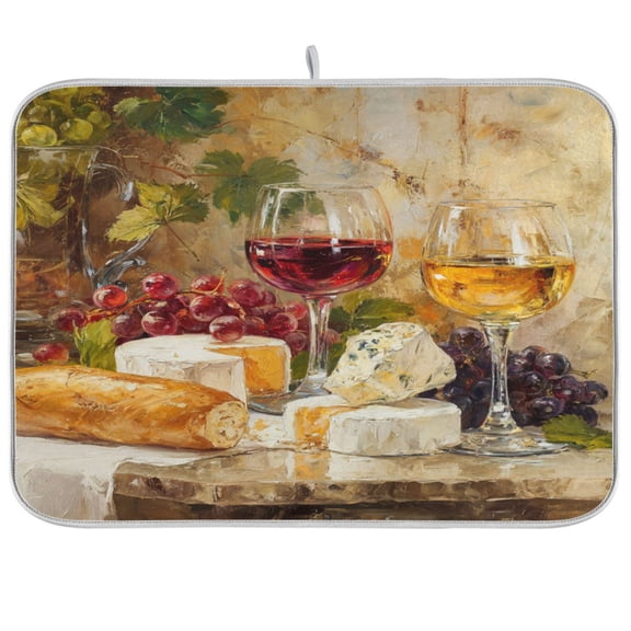Kitchen Drying Mat Kitchen Drying Pad 16x18In Drying Dish Mat Dish Drying Mats Kitchen Countertop Multi-Function Drain Drying Mat Wine and Cheese Table