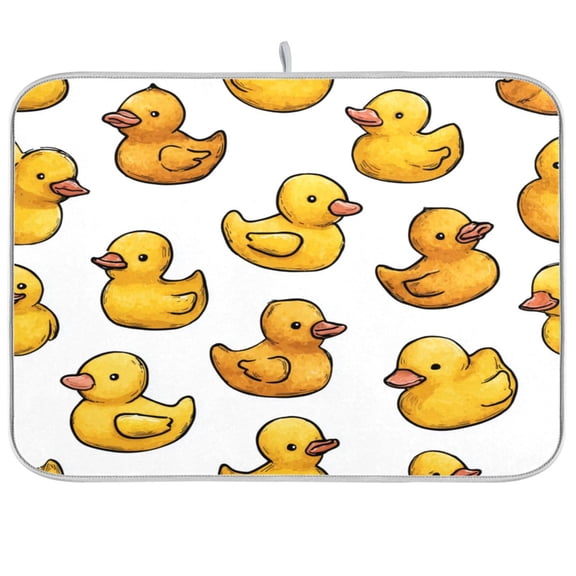Kitchen Drying Mat Kitchen Drying Pad 16x18In Drying Dish Mat Dish Drying Mats Kitchen Countertop Multi-Function Drain Drying Mat Yellow Duck Seamless