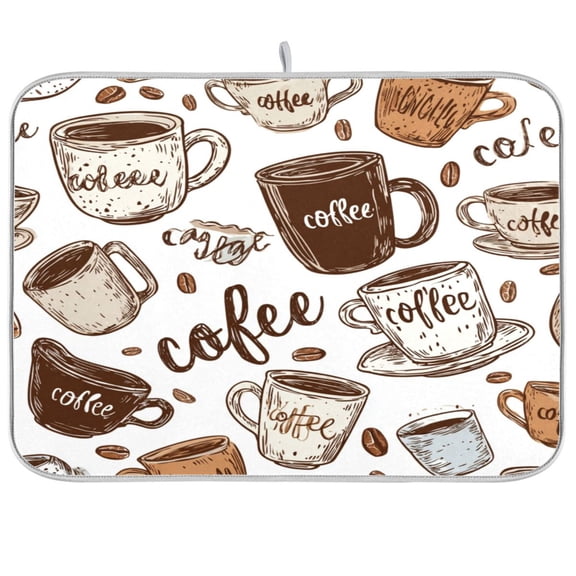 Kitchen Drying Mat Kitchen Drying Pad 18x24In Drying Dish Mat Dish Drying Mats Kitchen Countertop Multi-Function Drain Drying Mat Coffee Cup Seamless