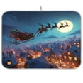 thumbnail image 1 of Kitchen Drying Mat Kitchen Drying Pad 18x24In Drying Dish Mat Dish Drying Mats Kitchen Countertop Multi-Function Drain Drying Mat Santa Claus in The Sky, 1 of 8
