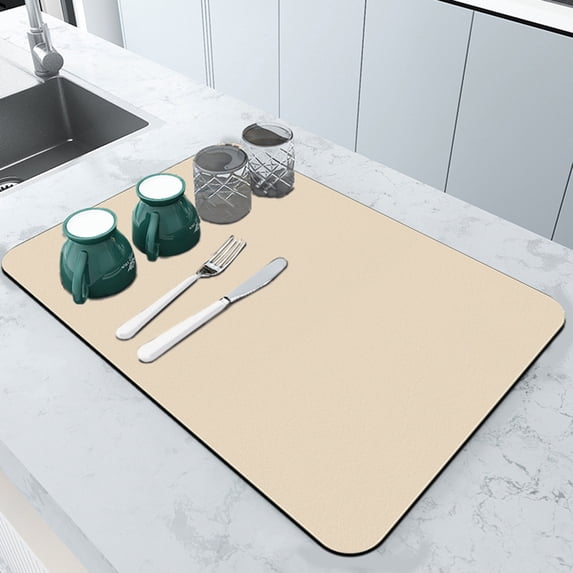 Kitchen Drying Mat, Super Absorbent Diatomite Mat, Quick-Dry No Water Marks, Ideal for Dishes and Coffee Mugs, Good for Home Cooks