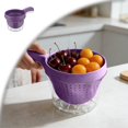 thumbnail image 1 of Kitchen Dual-Layer Draining Basket with Handle, Small Fruit Spinner and Strainer, Mini Colander, Watermelon Bowl Strainer Container for Berries, Vegetables, Fruits, 1 of 5