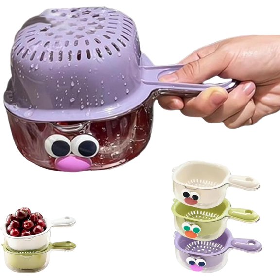 Kitchen Dual Layer Draining Basket Set,Multi-Size Star-Pattern Mesh Inserts with Locking Base,Heavy-Duty PP Construction for Washing Fruits,Vegetables,Space-Saving Kitchen Organizer