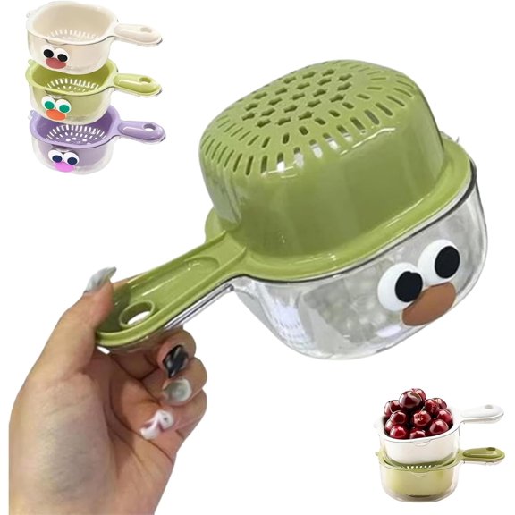 Kitchen Dual Layer Draining Basket Set,Multi-Size Star-Pattern Mesh Inserts with Locking Base,Heavy-Duty PP Construction for Washing Fruits,Vegetables,Space-Saving Kitchen Organizer