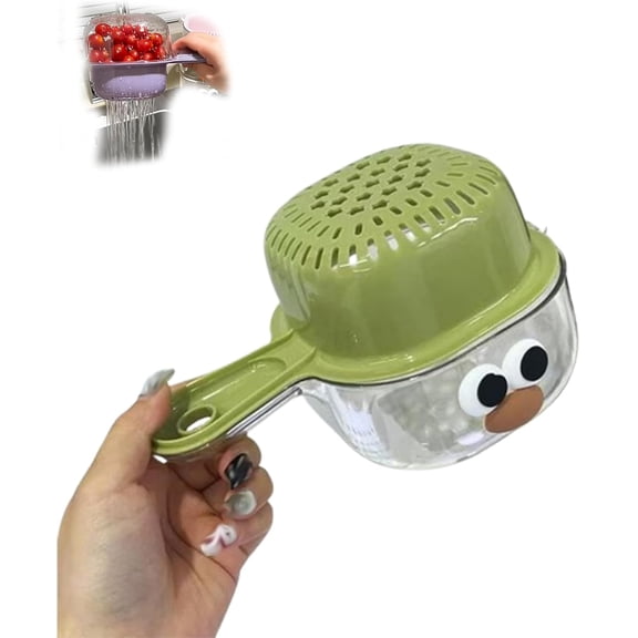 Kitchen Dual-Layer Draining Basket with Handle, Double Drain Fruit Vegetable Washer, Thickened Plastic Berry Tomato Washing Bowl with Handle