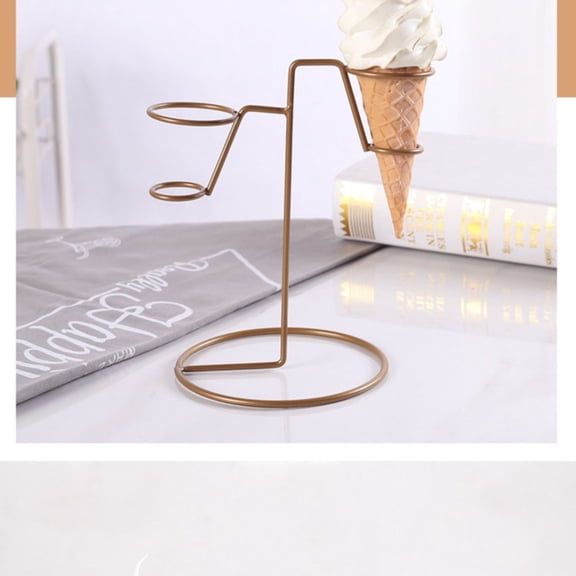 Kitchen Easy Assemble Rust Resistant Ice Holder Stand With Base Single Hole To Display Snow Hand Popcorn Candy French Fries Sweets Savory