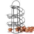 thumbnail image 1 of Kitchen Egg Rack, Spiral Basket, Iron Practical Storage Rack Black, 1 of 7