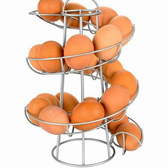 Kitchen Egg Rack, Spiral Egg Basket, Iron Practical Egg Storage Rack, Storage Rack Silver Gray