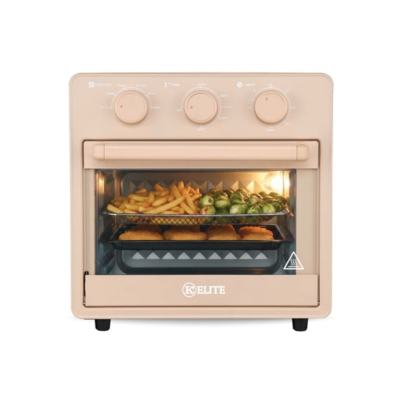 Kitchen Elite 16 Qt Mechanical Air Fryer Oven with Viewing Window, 6 Presets, Orange