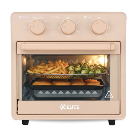 Kitchen Elite 16 Qt Mechanical Air Fryer Oven with Viewing Window, 6 Presets, Orange
