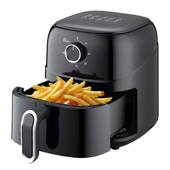 Kitchen Elite 2.5 Qt. Compact Mechanical Air Fryer, 30 Min Timer, Countertop Cooker, Black