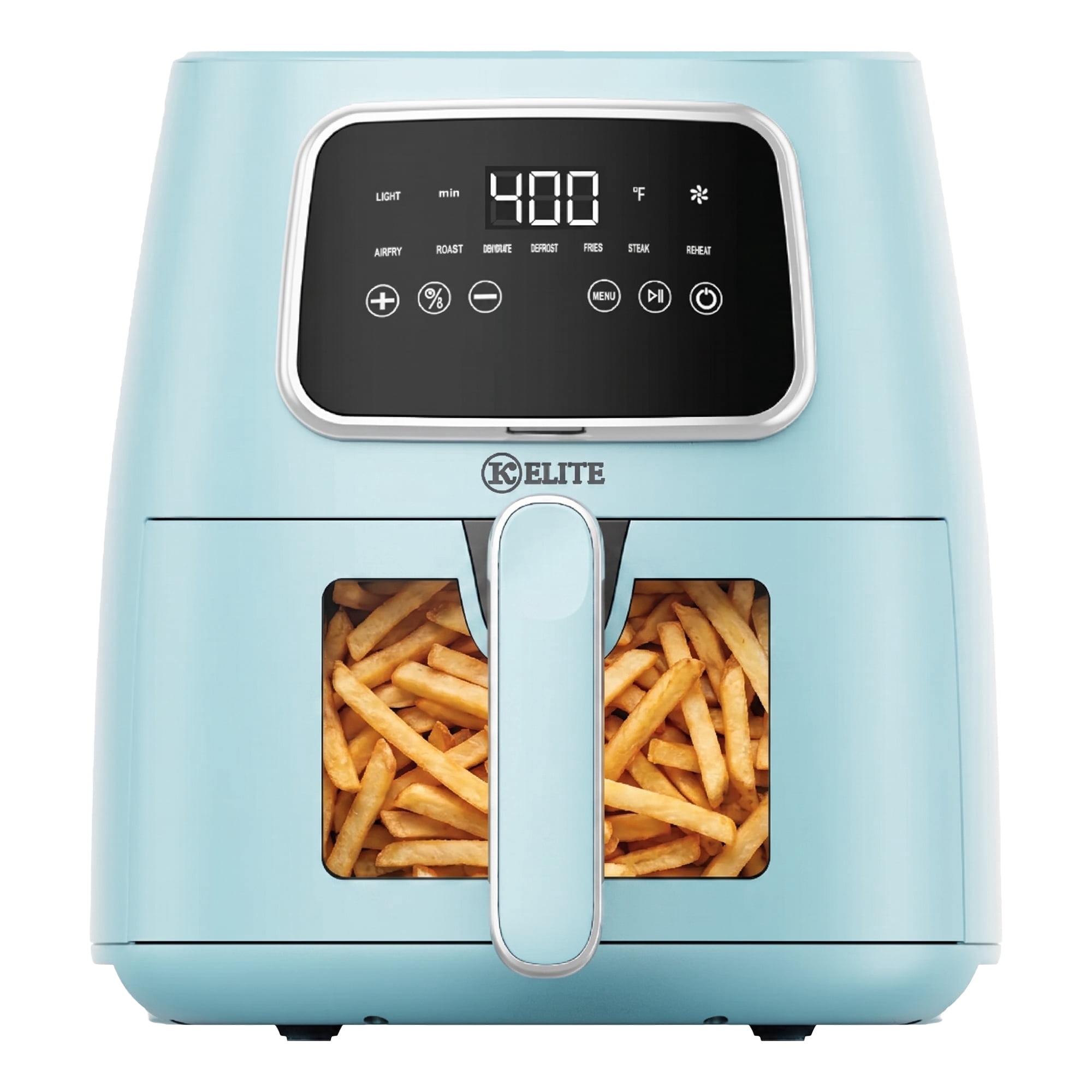 Kitchen Elite 5.5 Qt Digital Air Fryer, 7-in-1 Small Airfryer with LED Screen, Blue