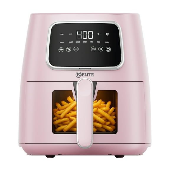 Kitchen Elite 5.5 Qt. Digital Air Fryer, Countertop Cooker with LED Screen, Pink