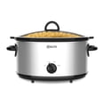 thumbnail image 1 of Kitchen Elite 6 Qt Slow Cooker, Stainless Steel Ceramic Crock Pot and Tempered Glass Lid, 1 of 4
