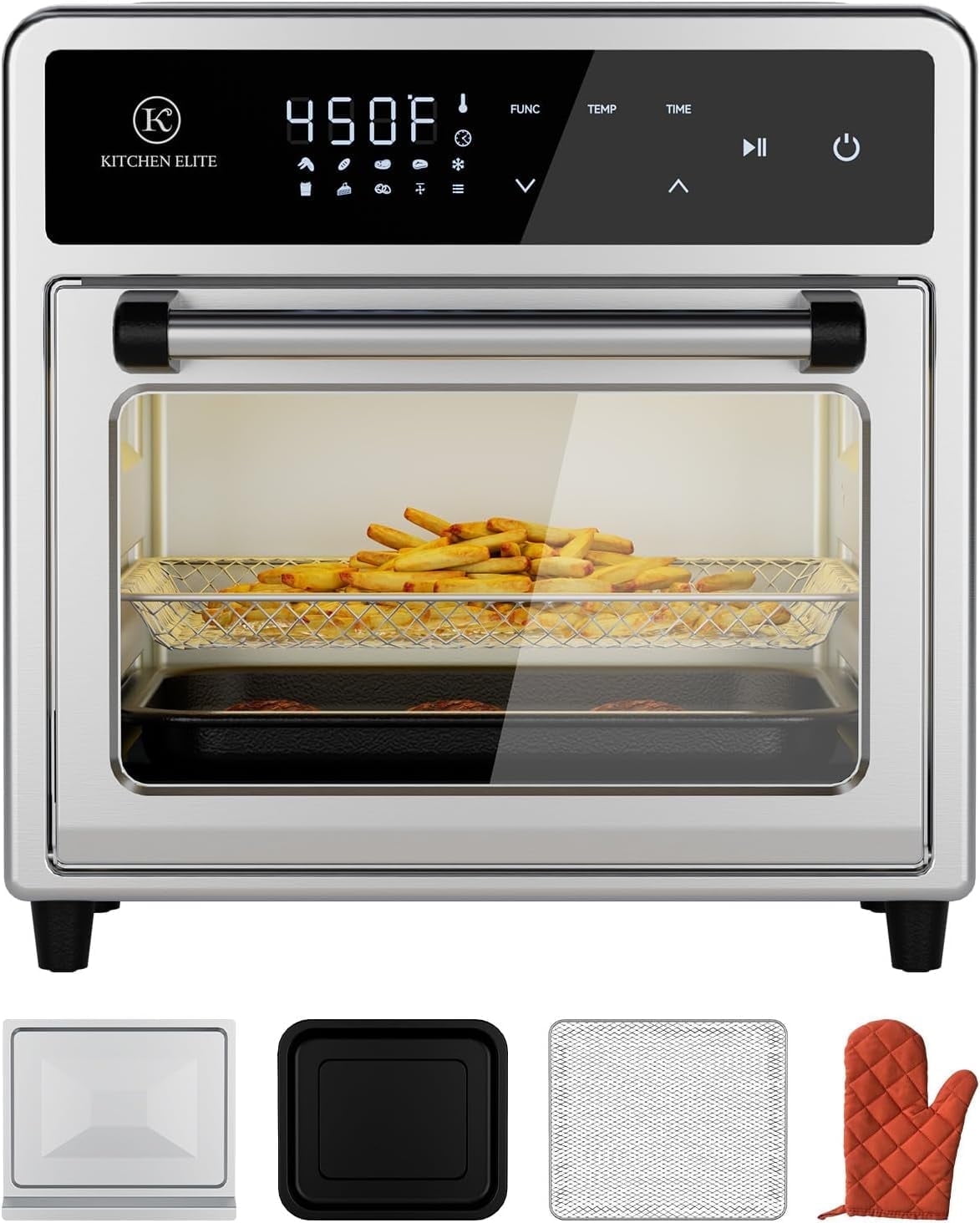Kitchen Elite Air Fryer Toaster Oven Combo, QT Stainless